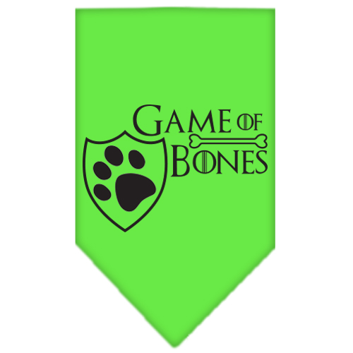 Game of Bones Screen Print Bandana Lime Green Small